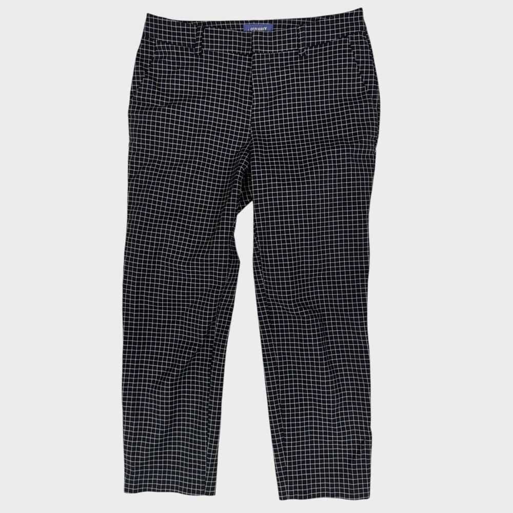 Old Navy Harper Mid Rise Size 4 Pants Black White Check